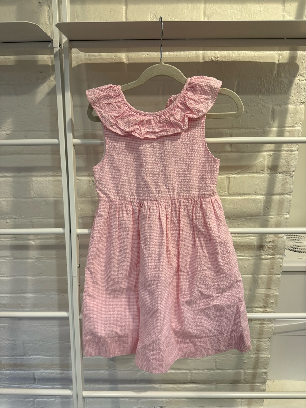 Nantucket kids - pink seersucker dress - 6